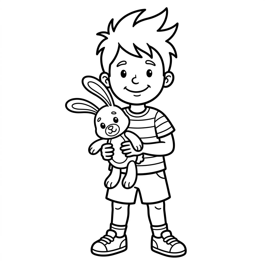Desenho infantil de Cebolinha com Sansão da Turma da Mônica em linhas pretas e nítidas para colorir, pintar e imprimir em folha A4. Baixe grátis a imagem em PDF para imprimir no Colorizando.
